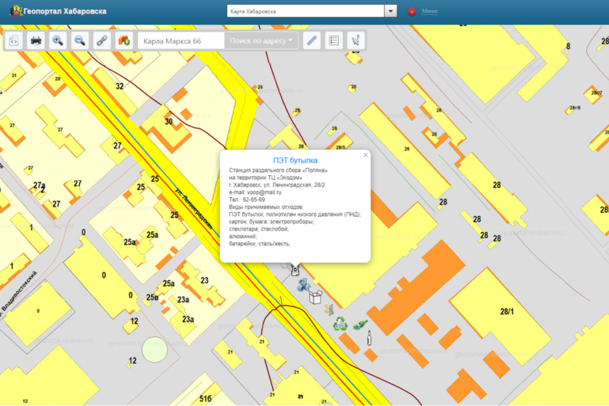 Интерактивная карта хабаровска