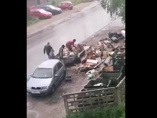  Жители Петрозаводска нагло выгружали мусор у контейнерной площадки