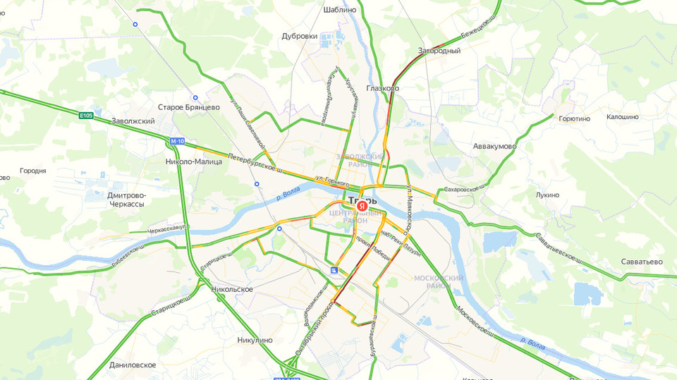 Карта тверь октябрьский. Пробки Тверь Волоколамский. Южный мост в Твери на карте города. Южный мост Тверь карта. Показать на карте Южный мост в Твери.
