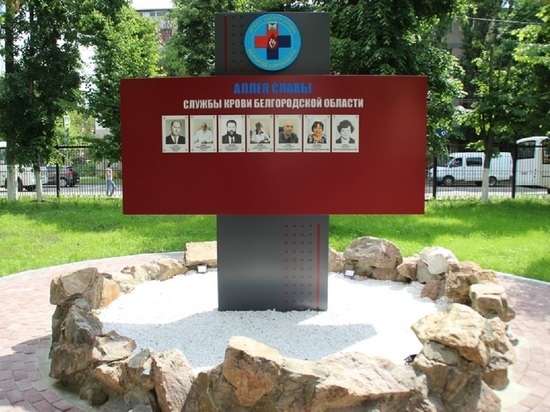 В белгородском Центре крови открыли Аллею Славы
