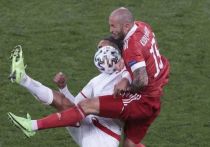 Сборная Дании по футболу забила третий мяч в ворота национальной команды России в матче третьего тура группового этапа Евро-2020