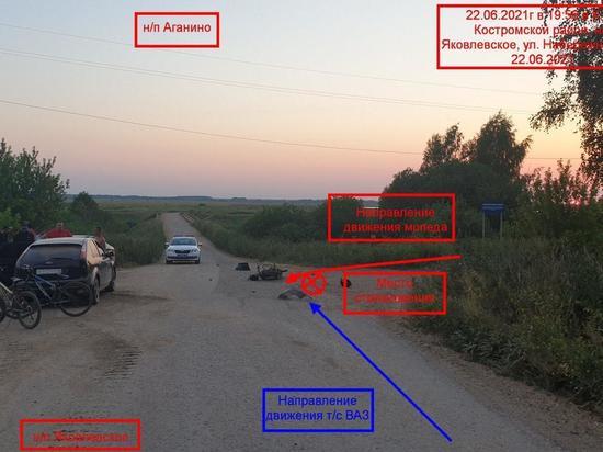 Костромские ДТП : бестолковый недо-мотоциклист столкнулся с пьяным водителем ВАЗа