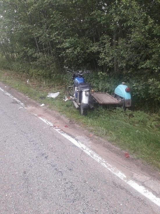 В Тверской области на мотоцикле опрокинулся пьяный водитель