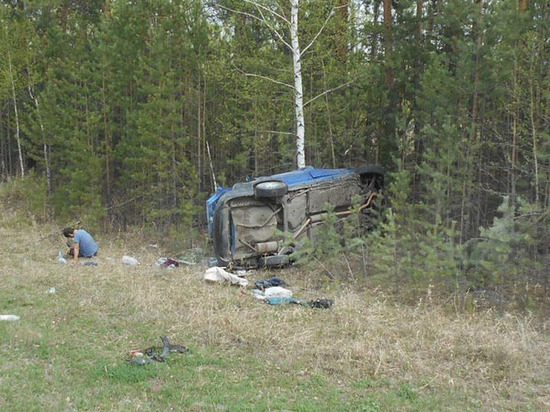 В Челябинской области автомобиль улетел в кювет, пострадали двое мужчин