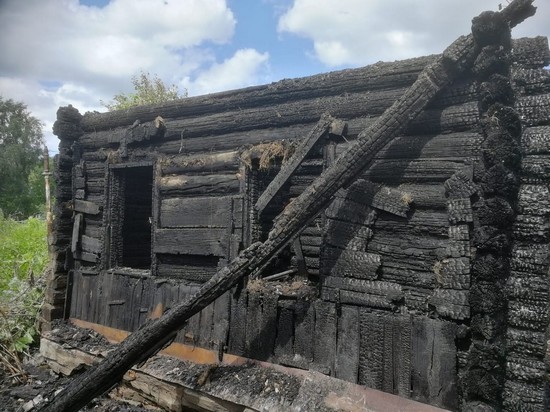 Под Рязанью сгорел нежилой деревянный дом