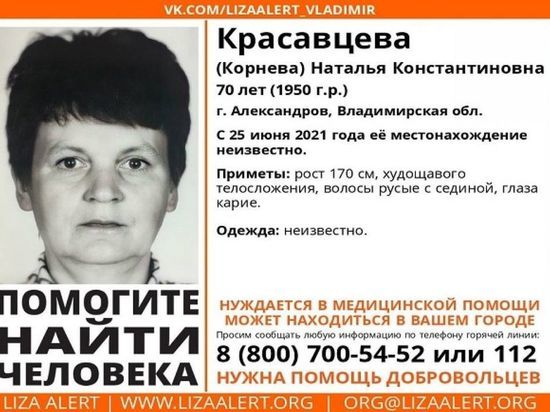 Во Владимирской области больше недели ищут пропавшую пенсионерку