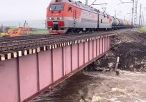 Движение поездов по железнодорожному мосту на Транссибирской магистрали в Забайкальском крае, который был разрушен паводковыми водами 23 июля, восстановили 27 июля