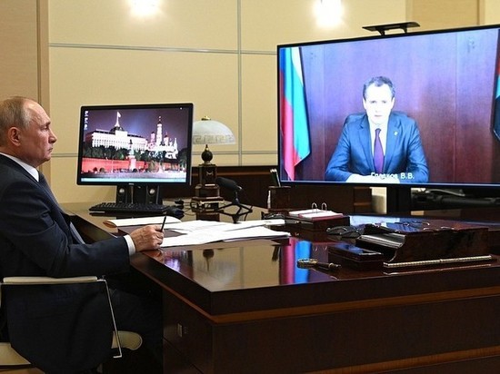 Владимир Путин провел встречу в главой Белгородской области по видеосвязи