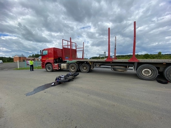 В Тверской области мотоциклист врезался в грузовик и выжил