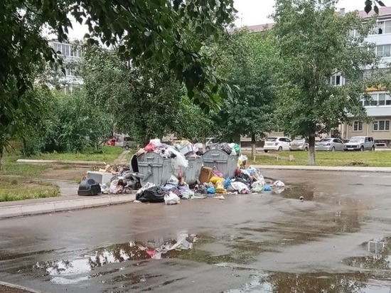 Оба мусоровоза сломались в Краснокаменске, контейнеры переполнены