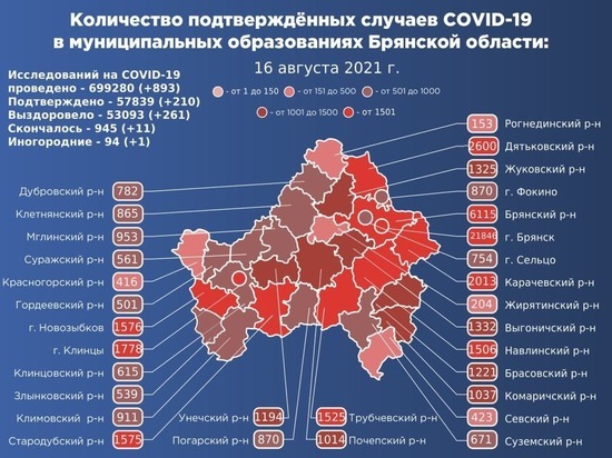 С начала пандемии более 53 тысяч брянцев побороли коронавирус