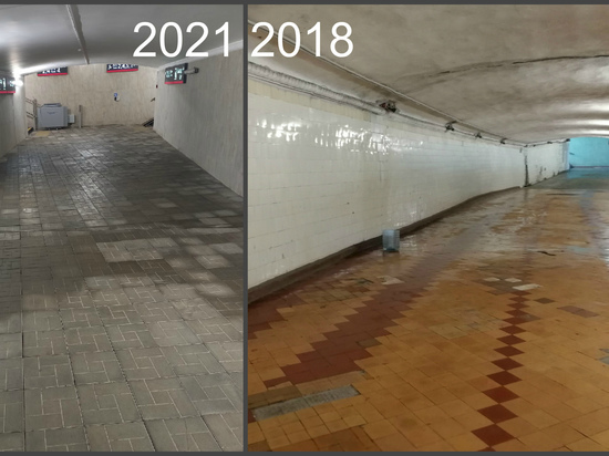 Подземный переход на платформу у железнодорожного вокзала Петрозаводска потерял эстетику