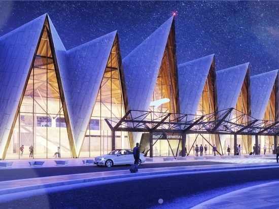 «Чумовой» декор начал появляться у нового терминала аэропорта Нового Уренгоя