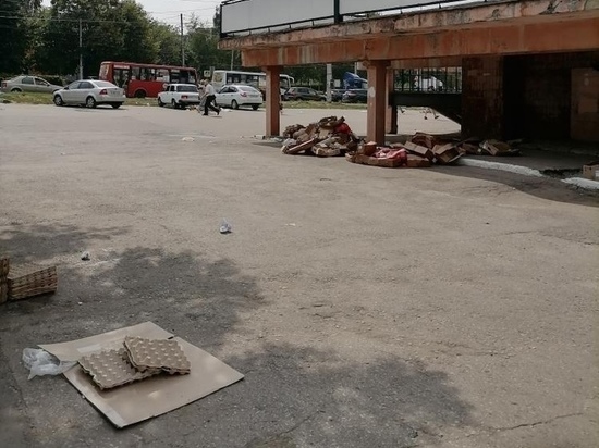 Рязанцы пожаловались на мусор после ярмарки выходного дня у кинотеатра «Октябрь»