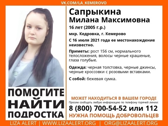 В Кемерове больше месяца не могут найти пропавшую школьницу