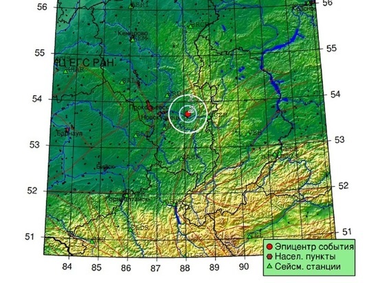 За один час в Кузбассе произошло сразу три землетрясения
