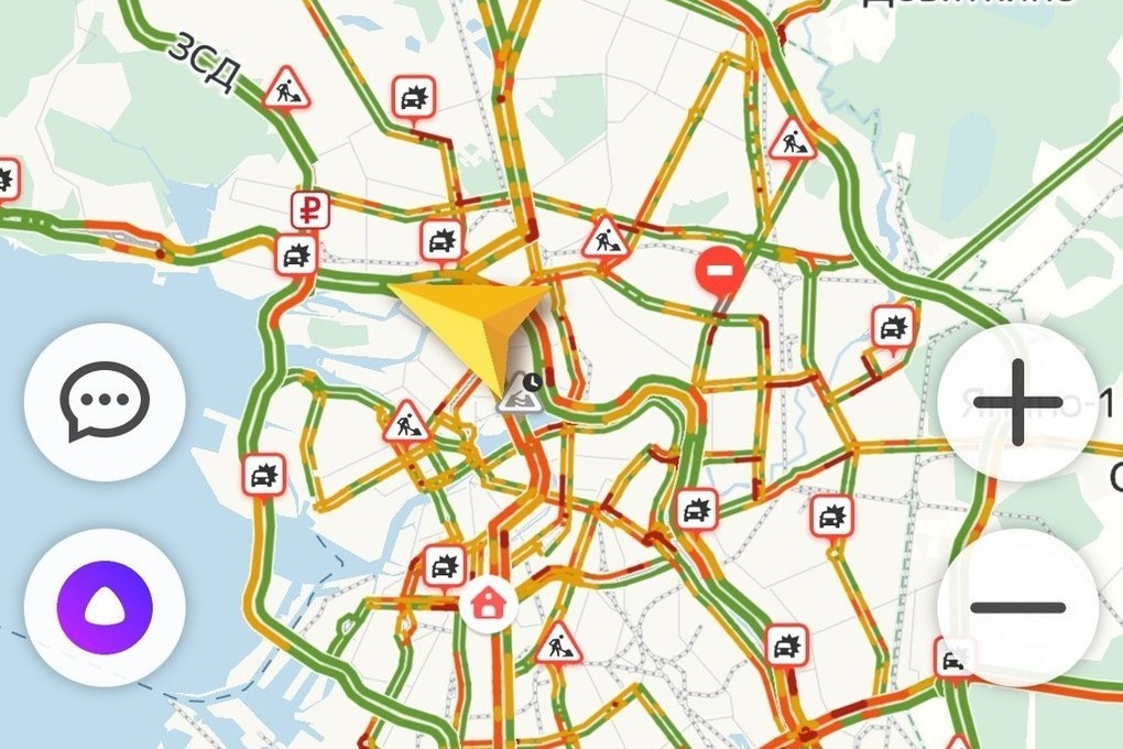 Карта пробки в санкт петербурге