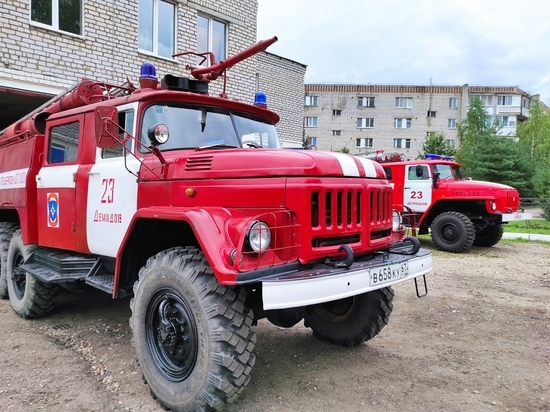 В Демидове сгорели два гаража и автомобиль