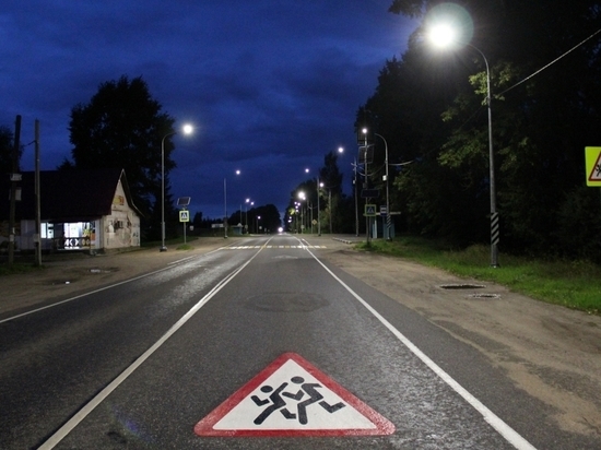 Освещение появилось на дороге в деревне Ершово Псковского района