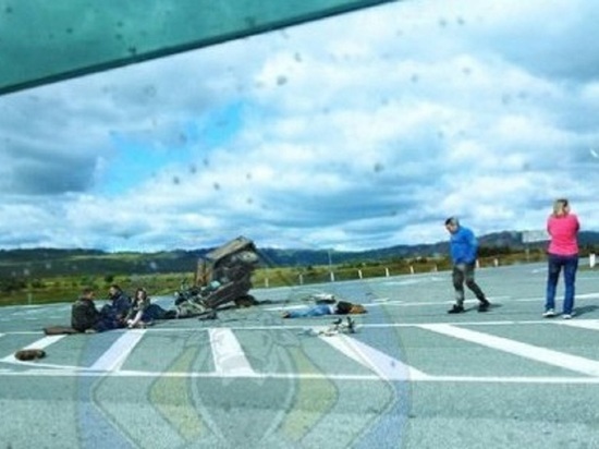 Мотоциклист перевернулся на трассе в Забайкалье