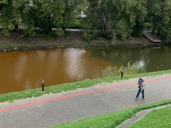 Исеть стала коричневой в центре Екатеринбурга