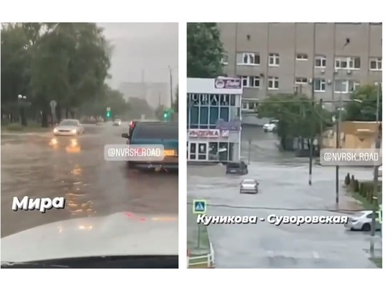 В Новороссийске из-за сильного ливня затруднено движение транспорта