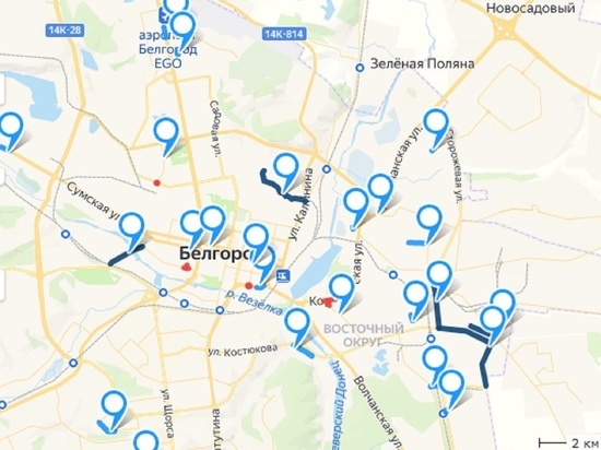 В Белгороде появилась карта мест, которые превращаются в "реки" после ливней