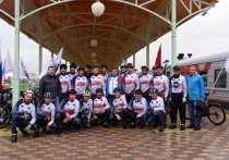Торжественная встреча участников велопробега, оганизованного в честь 80-летия битвы под Москвой, состоялась 26 сентября в подмосковном парке «Патриот»