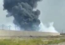 Пожар на базе США в Ираке попал на видео