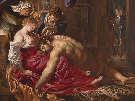Речь идет о картине Рубенса «Самсон и Далила»