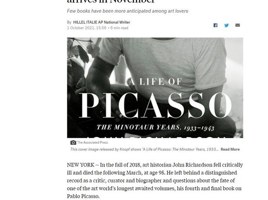 Внук Пикассо заявил, что самая точная биография художника будет опубликована в ноябре
