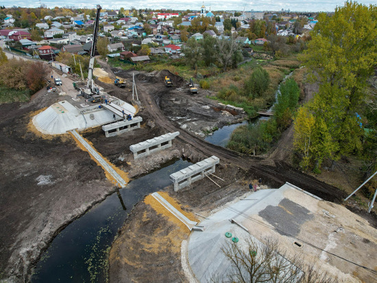 В Рязанской области продолжается ремонт моста через реку Сасовка