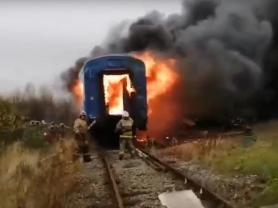 В Карелии загорелся вагон