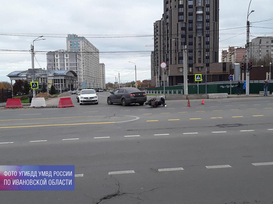 В Иванове не поделили дорогу иномарка и мотоциклист