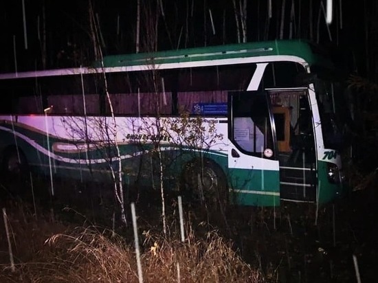 В Хабаровском крае в кювет ушел автобус с пассажирами