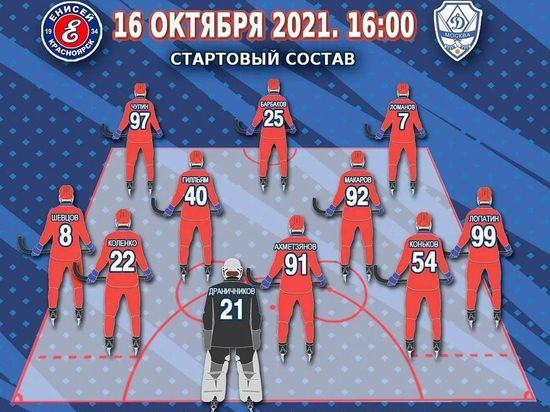 В Красноярске сразятся хоккейные клубы «Енисей» и «Динамо»