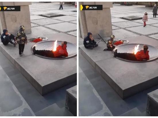 Новосибирская полиция ищет куривших на Монументе Славы подростков