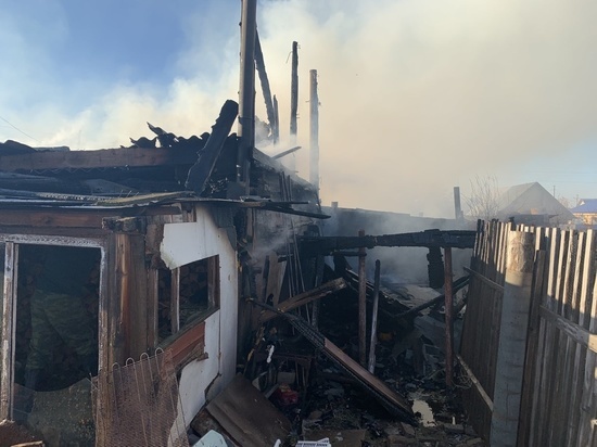 На пожаре в Оренбуржье огнеборцам удалось спасти жилые дома