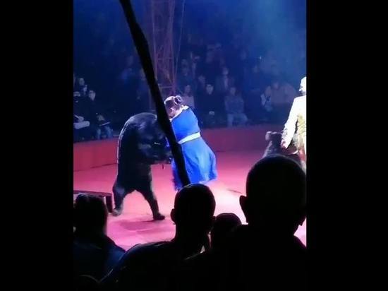 Медведь атаковал беременную артистку во время представления в Орле
