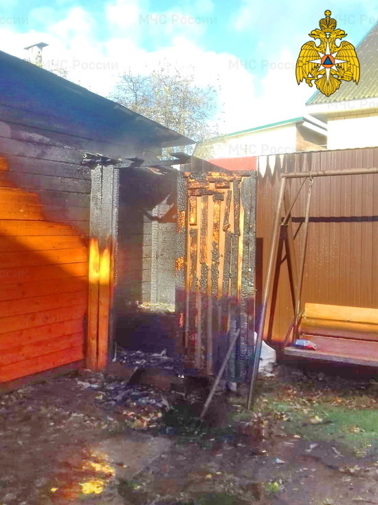 Смоленские пожарные потушили туалет во дворе дома в Демидове