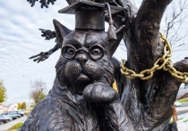 В Белгороде появилась новая скульптура "Кот ученый"