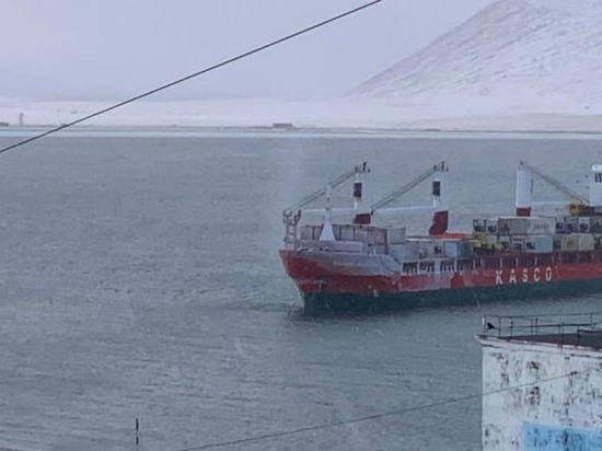 Теплоход "Владимир Мясников" доставил продукты в Провидения