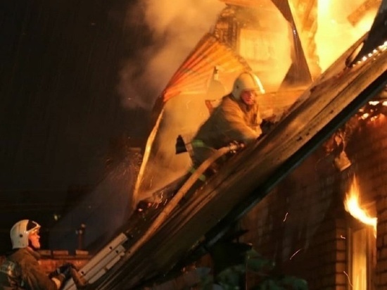 В Темкино с утра случился пожар