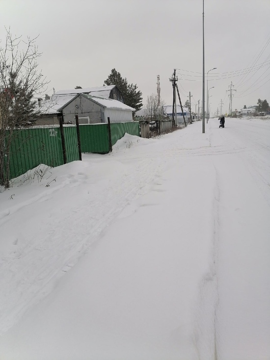 На полностью заметенный снегом тротуар пожаловались жители Пурпе