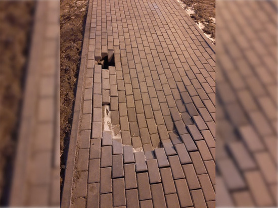 В Ижевске провалилась плитка на свежеотремонтировнаной улице Ворошилова