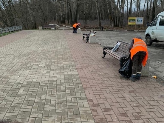 В Рязани убрали территорию у пристани в Лесопарке