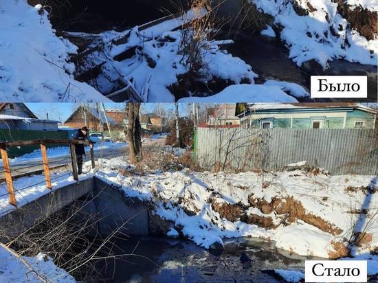 В Железнодорожном районе Хабаровска очистили русло реки Правая Березовая