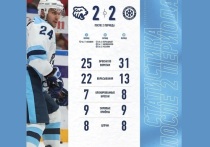 Второй период матча между хоккейными командами «Сибирь» и «Трактор» в Челябинске получился очень напряженным и драматичным, а завершился с равным счетом – 2:2.