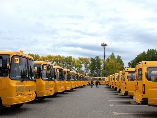В Кирове осели 68 новых автобусов, предназначенных для районных школ