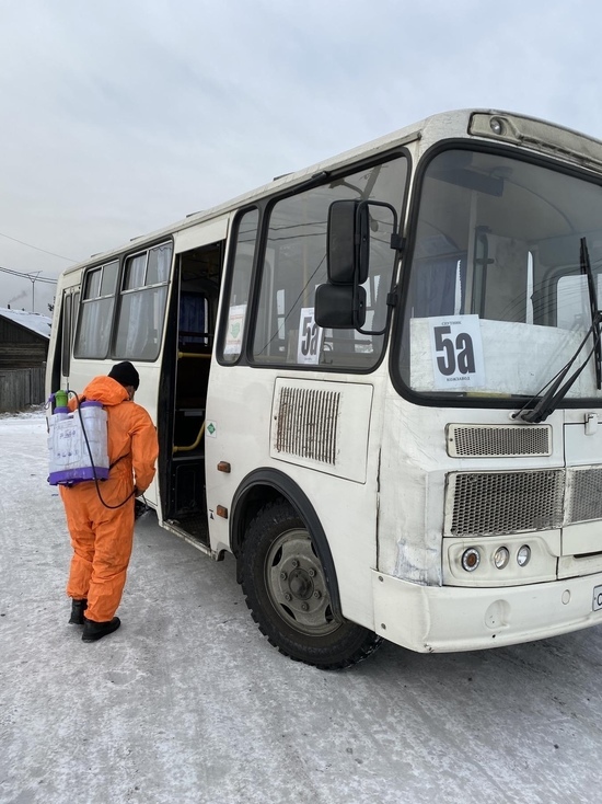 Общественный транспорт в Кызыле дезинфицируют